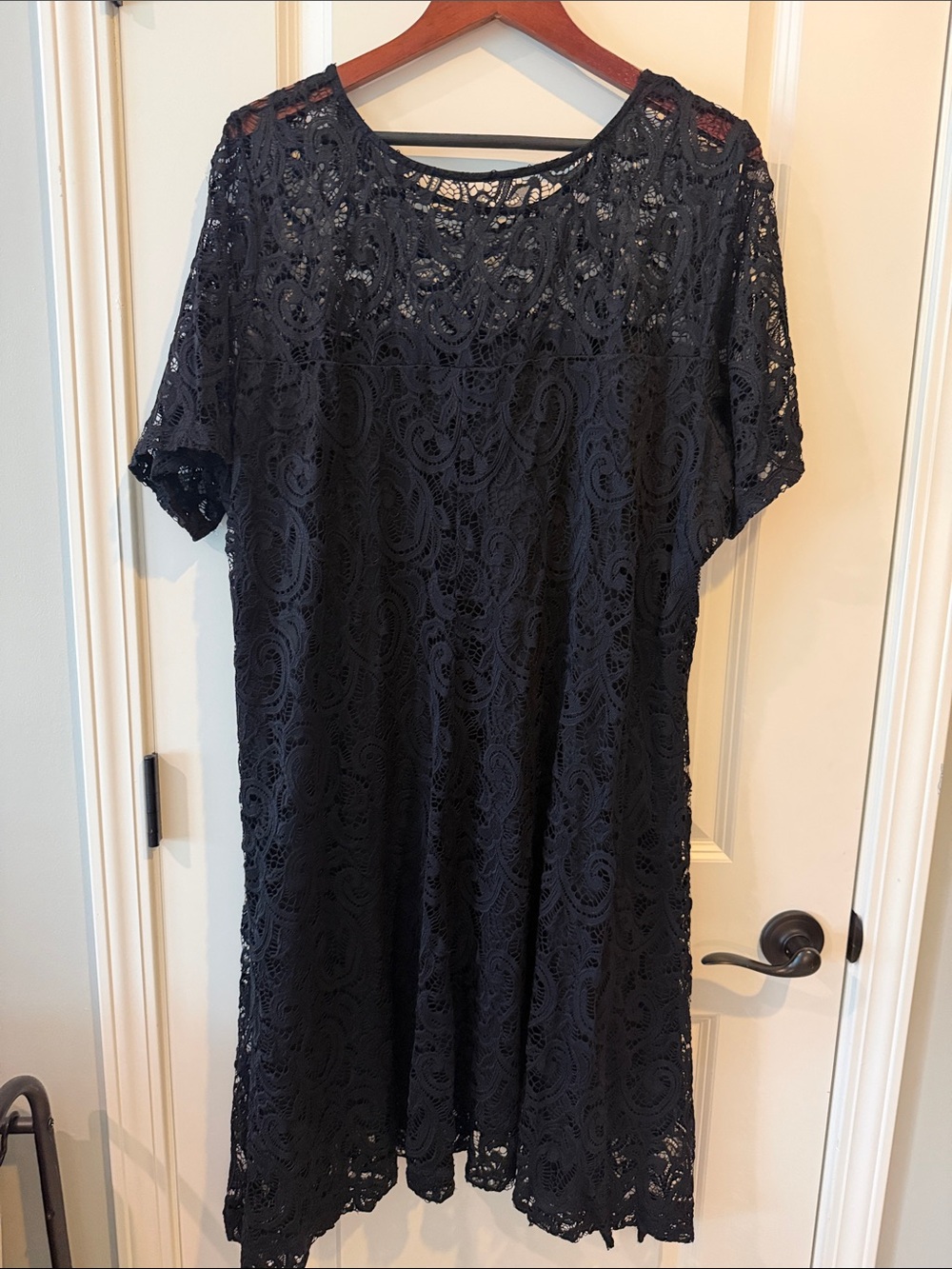 Lane Bryant Black Lace Midi Shift Dress